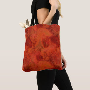 abstrakter orangefarbener und roter Marmor Tasche