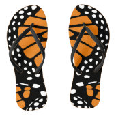 Abstrakter Orangen- und Schwarzmonarchschmetterlin Badesandalen (Fußbett)