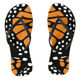 Abstrakter Orangen- und Schwarzmonarchschmetterlin Badesandalen
