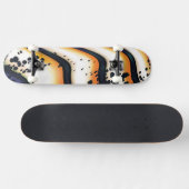 Abstrakter Oranger Fluss – Moderne Fette Grafik Skateboard (Horizontal)