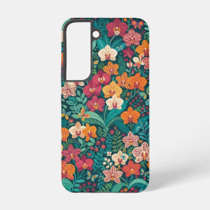 Abstrakter Orchideengarten Schmetterlinge Samsung  Galaxy Hülle