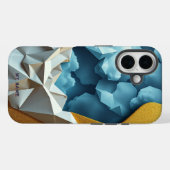 Abstrakter Origami Sky und Gold Case-Mate iPhone Hülle (Rückseite (Horizontal))