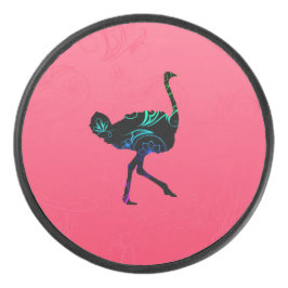 Abstrakter Ostrich-Hockey-Kobold Eishockey Puck