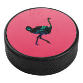 Abstrakter Ostrich-Hockey-Kobold Eishockey Puck (3/4)
