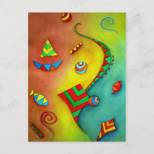 Abstrakter Ozean Art Postkarte