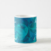 Abstrakter Ozean Blue Aquamarin 50 und fabelhafter Kaffeetasse (Mittel)