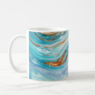 Abstrakter Ozean- KUNST. Natürlicher Luxus. Stil i Kaffeetasse