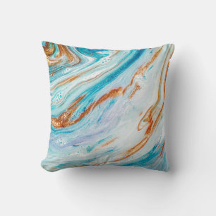 Abstrakter Ozean- KUNST. Natürlicher Luxus. Stil v Kissen