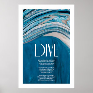 Abstrakter Ozean-Kunstprint Blaugrünes Küsten-Gedi Poster