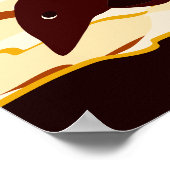 Abstrakter Ozean-Springer bei Sonnenuntergang Poster (Ecke)