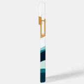 Abstrakter Ozean Waves Sun Minimal Blue White Case-Mate iPhone Hülle (Rückseite / Links)