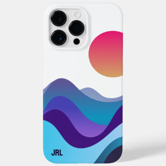 Abstrakter Ozean Waves Sun Minimal Neon White Case-Mate iPhone 14 Pro Max Hülle