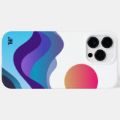 Abstrakter Ozean Waves Sun Minimal Neon White Case-Mate iPhone Hülle (Rückseite (Horizontal))