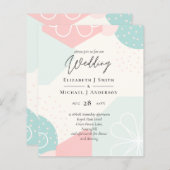 Abstrakter Ozeankorallenhochzeit Einladungs-BUDGET (Vorne/Hinten)