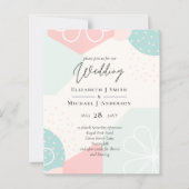 Abstrakter Ozeankorallenhochzeit Einladungs-BUDGET (Vorderseite)