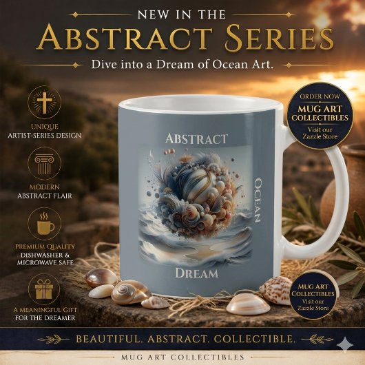 Abstrakter Ozeantraum Kaffee Kaffeetasse