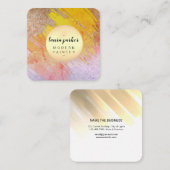 Abstrakter Paint Artist Minimal für Pink Watercolo Quadratische Visitenkarte (Vorne/Hinten)