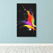 Abstrakter Paint Spritzer Bird of Paradise Leinwanddruck (Insitu (Holzboden))