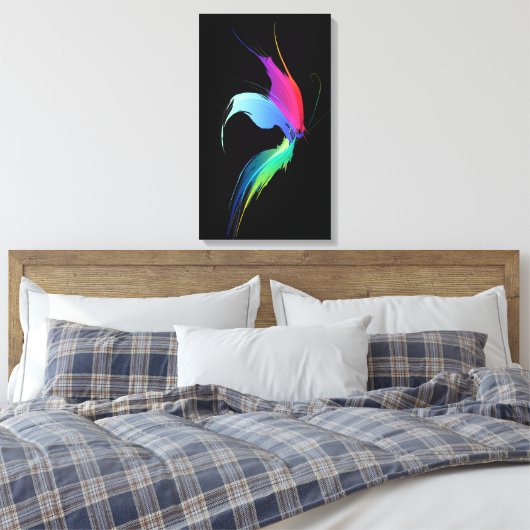 Abstrakter Paint Spritzer Butterfly auf schwarz Leinwanddruck (Insitu (Schlafzimmer))