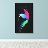 Abstrakter Paint Spritzer Butterfly auf schwarz Leinwanddruck (Insitu (Holzboden))