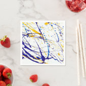 Abstrakter Paint-Spritzer in Blau und Gold Serviette (Beispiel)