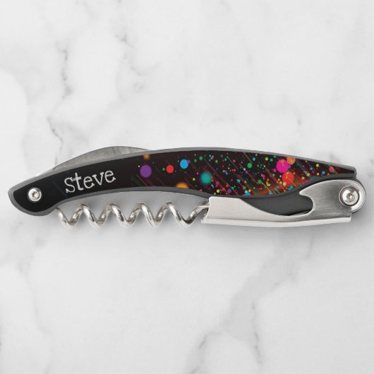 Abstrakter Paint-Spritzer Kellnermesser (Rückseite)