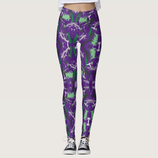 Abstrakter Paint-Spritzer Leggings (Vorderseite)