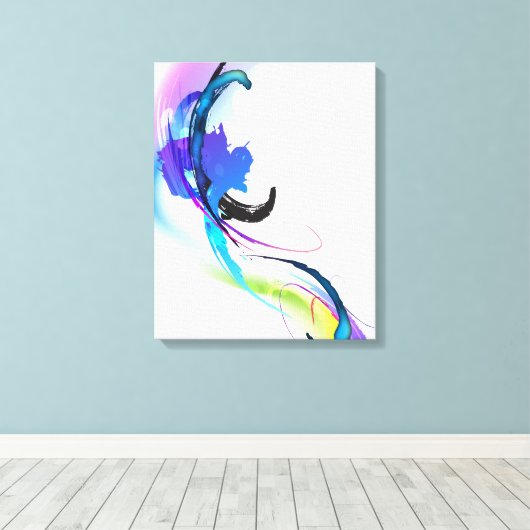 Abstrakter Paint Spritzer Morning Glory Leinwanddruck (Insitu (Holzboden))