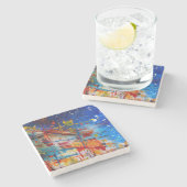 Abstrakter Paint-Spritzer Steinuntersetzer (Seitenansicht)