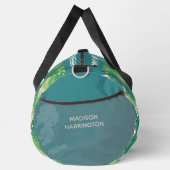 Abstrakter Palm Leaf Muster individuelle Name & Te Duffle Bag (Rechts)