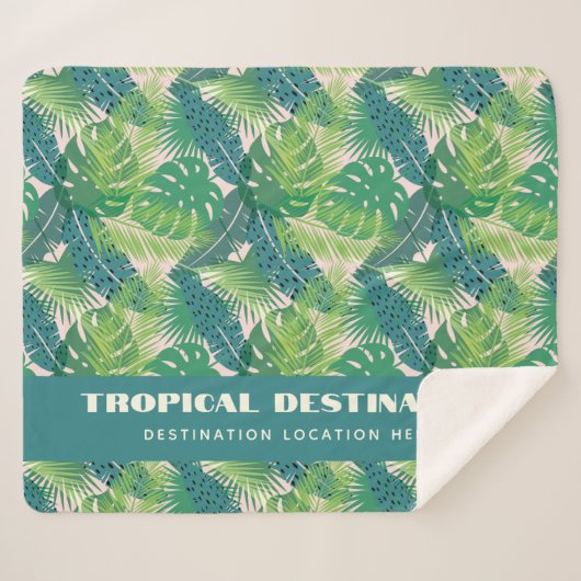 Abstrakter Palm Leaf Muster Sherpadecke (Vorderseite (Horizontal))