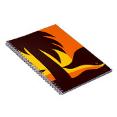 Abstrakter Palmbaum im Sonnenuntergang durch Wasse Notizblock (Rechte Seite)