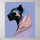 Abstrakter Panther Kopf in Pastellharmonie Poster (Vorne)