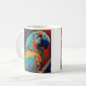 Abstrakter Papagei Kaffeetasse (Vorderseite Links)