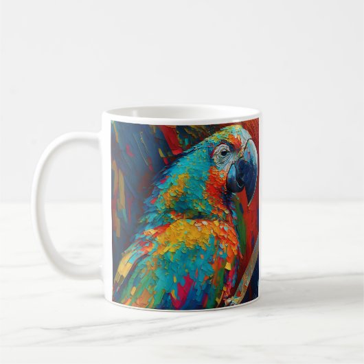 Abstrakter Papagei Kaffeetasse (Links)