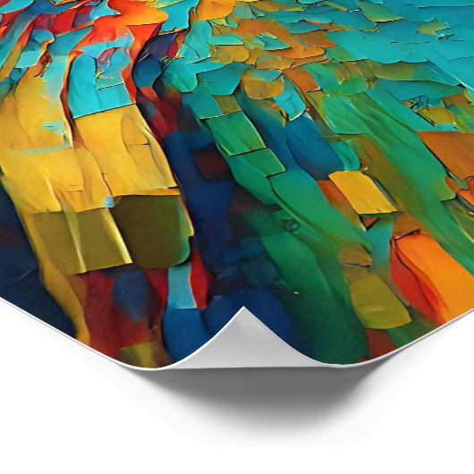 Abstrakter Papagei Poster (Ecke)