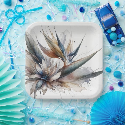 Abstrakter Paradies Pappteller (Party)