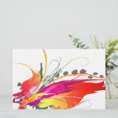 Abstrakter Paradiesvogel Spritzer Briefpapier (Stehend Vorderseite)