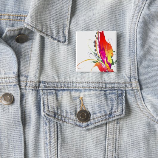 Abstrakter Paradiesvogel Spritzer Button (Beispiel)