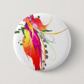 Abstrakter Paradiesvogel Spritzer Button (Vorderseite)