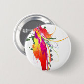 Abstrakter Paradiesvogel Spritzer Button (Vorne & Hinten)