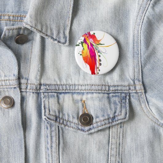 Abstrakter Paradiesvogel Spritzer Button (Beispiel)