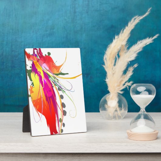 Abstrakter Paradiesvogel Spritzer Fotoplatte (Seite)