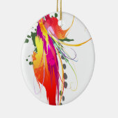 Abstrakter Paradiesvogel Spritzer Keramik Ornament (Rechts)