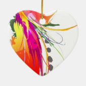 Abstrakter Paradiesvogel Spritzer Keramik Ornament (Hinten)