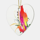 Abstrakter Paradiesvogel Spritzer Keramik Ornament (Links)