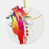 Abstrakter Paradiesvogel Spritzer Keramikornament (Vorne)