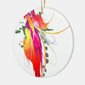 Abstrakter Paradiesvogel Spritzer Keramikornament (Links)