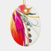 Abstrakter Paradiesvogel Spritzer Keramikornament (Hinten)