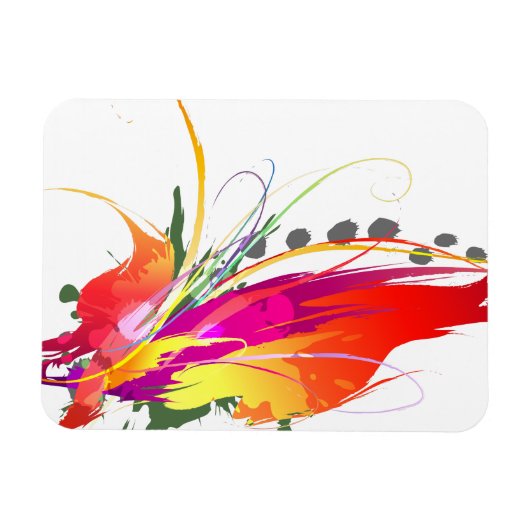 Abstrakter Paradiesvogel Spritzer Magnet (Horizontal)